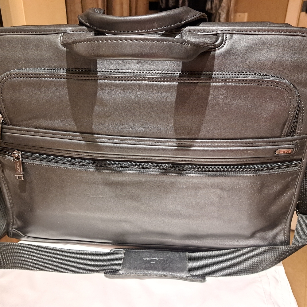 Tumi Black Leather Briefcase